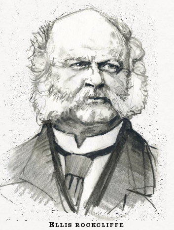 a man in his 60s with an impressive amount of facial hair and a balding pate, certainly a well to do gentleman of the wild west