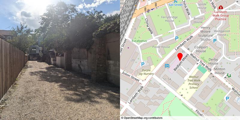 A picture and map of the mews