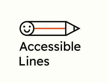 The accessible lines logo is a small pencil with a smiley face in place of an eraser.