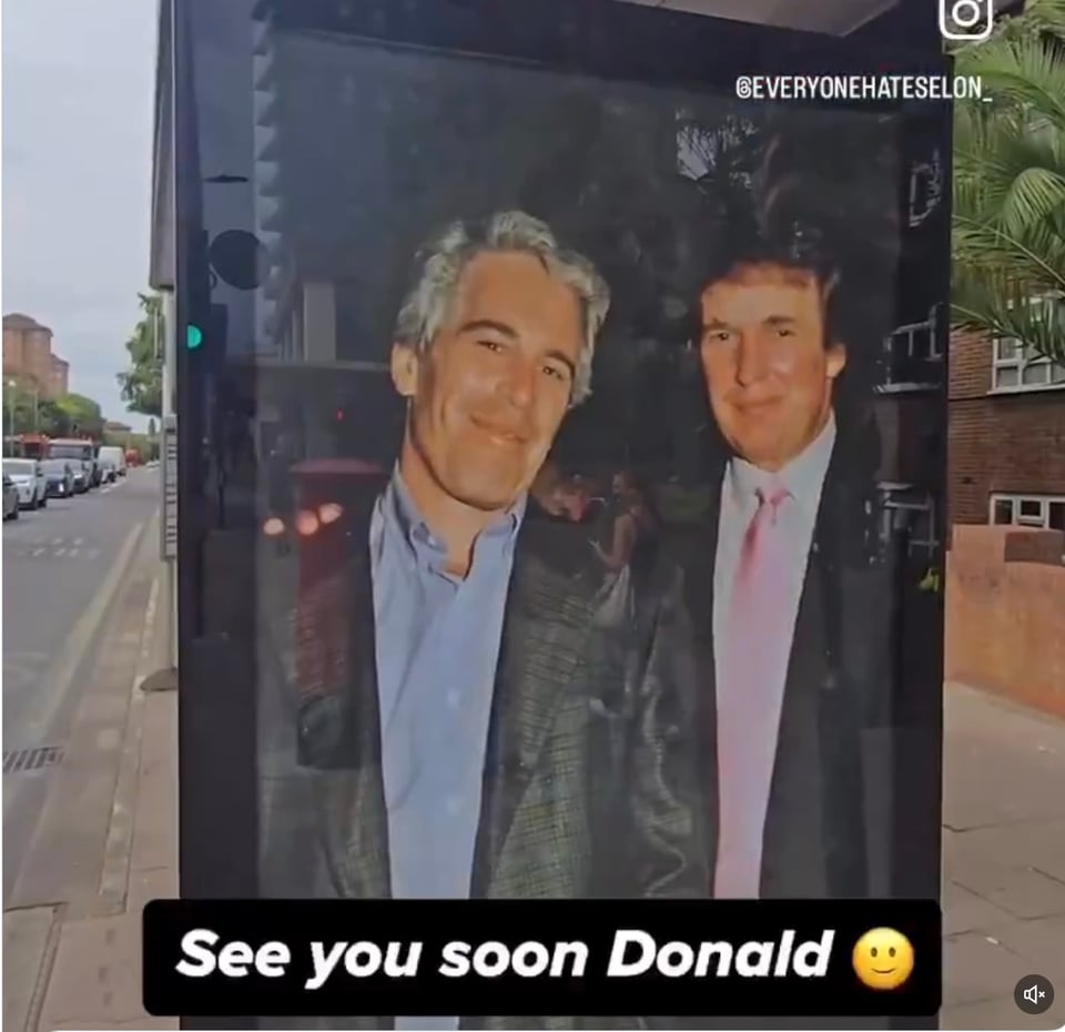 Those activists in the UK put this up next to the American embassy.