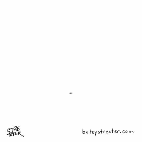 Animated GIF of a flower blooming and a bug coming to sit under it and read a book