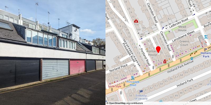 A picture and map of the mews