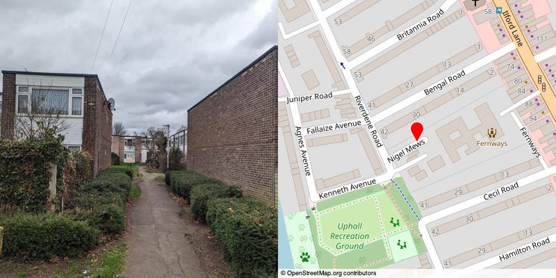 A picture and map of the mews