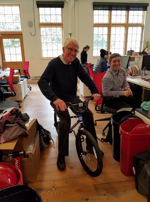 NSBA's Peter Hallson with a bike.