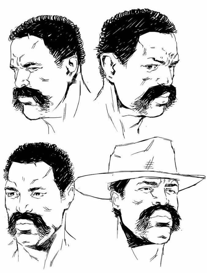 concept sketches of Miles Brown