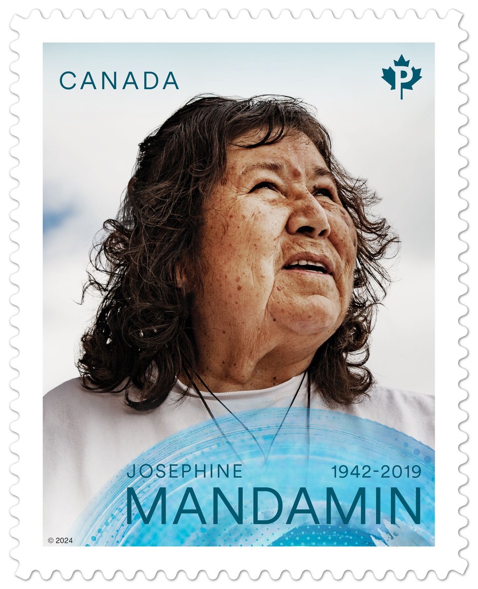 "Waterwalker" Josephien Mandamin, Canadian environmentalist, commemorated on a Canadian stamp