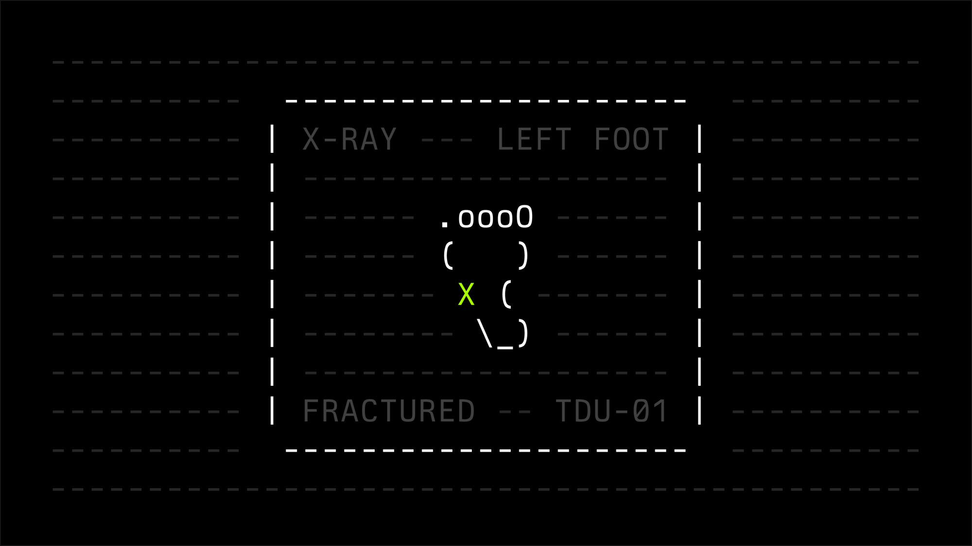 ASCII foot x-ray.