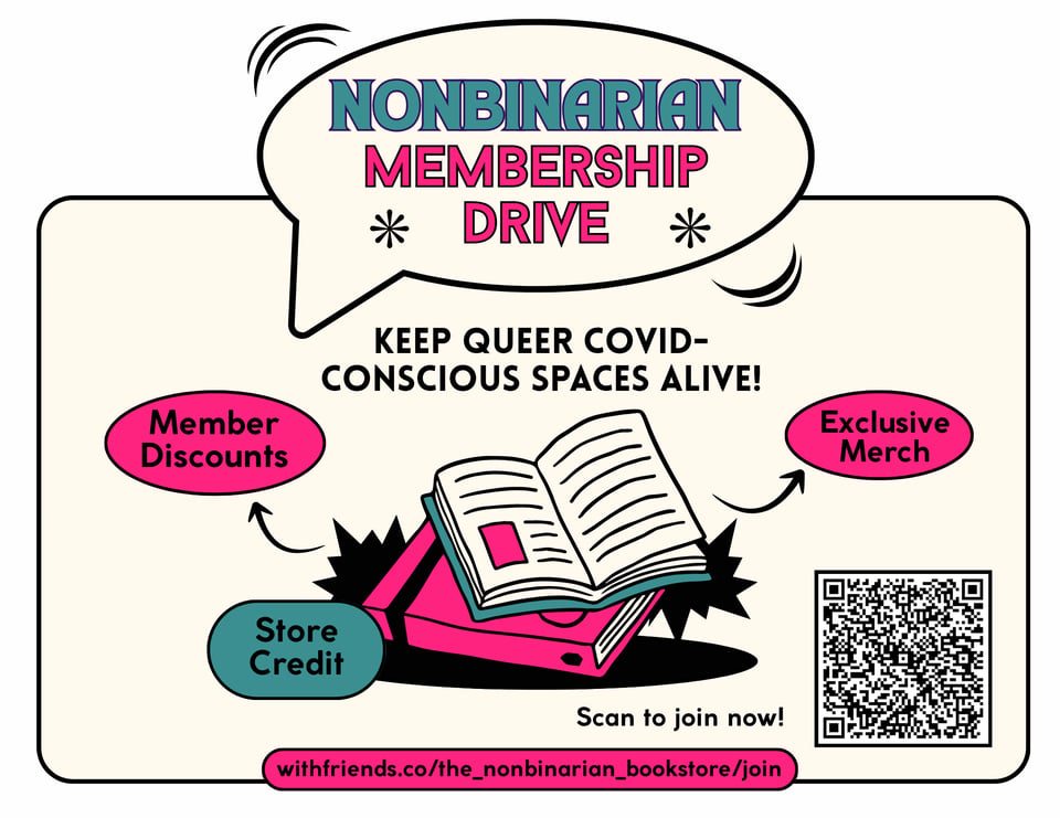 Nonbinarian Membership Drive flyer with QR & web address to join