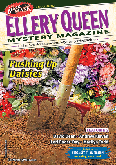 Cover of March/April 2025 issue of EQMM, the first with new editor-in-chief Jackie Sherbow