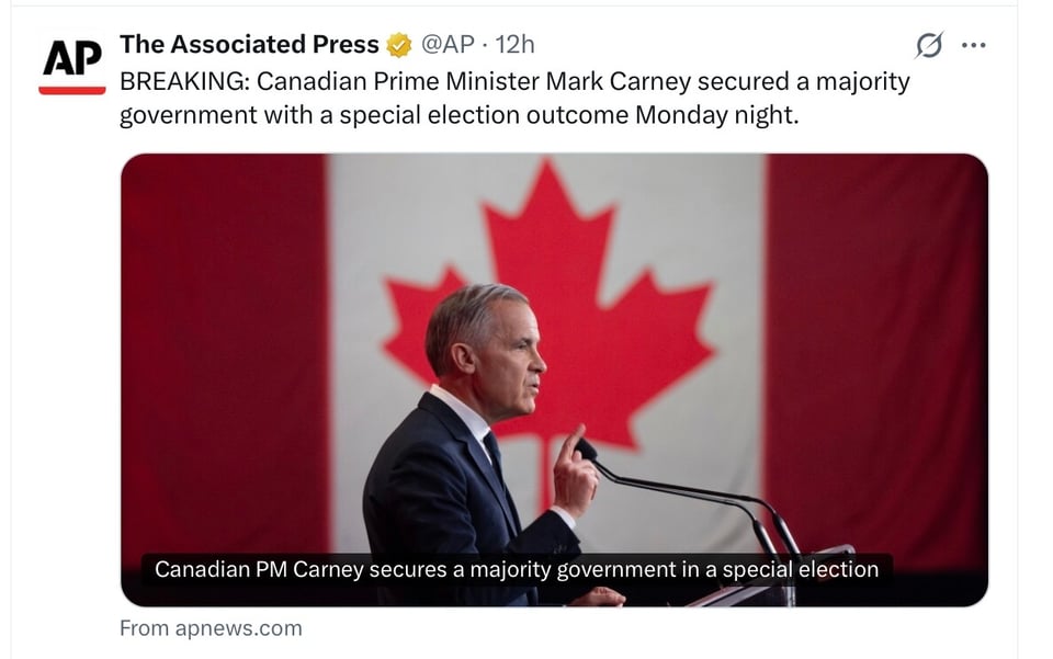 Mark Carney sure is popular in Canada.