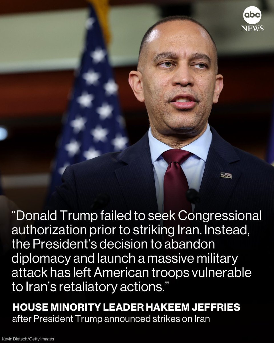 Jeffries on Trump’s illegal attack on Iran