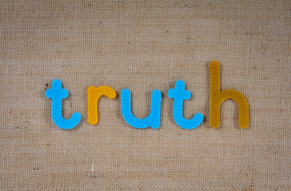 The word "truth" in lower case letters