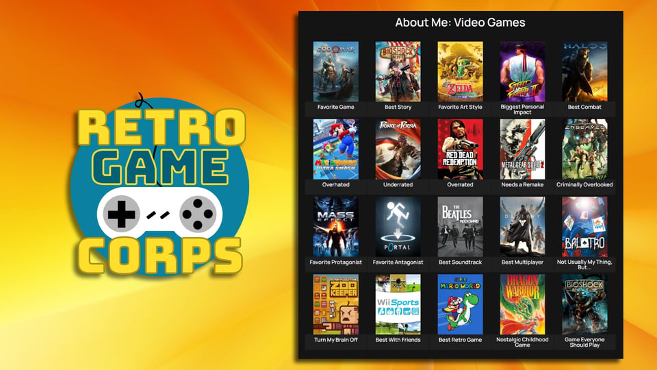 Grid of Russ's favorite games