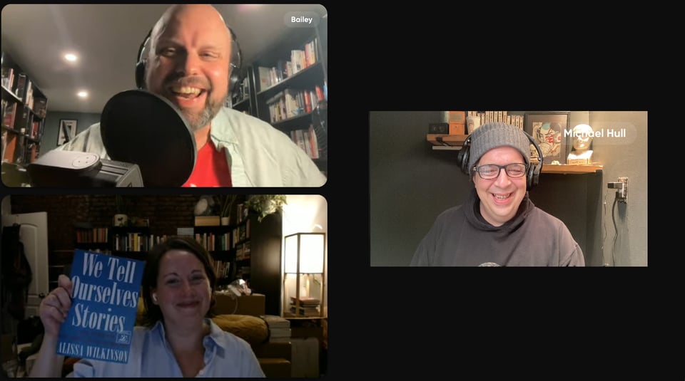 Guest Alissa Wilkinson with co-hosts Jason Bailey and Mike Hull.