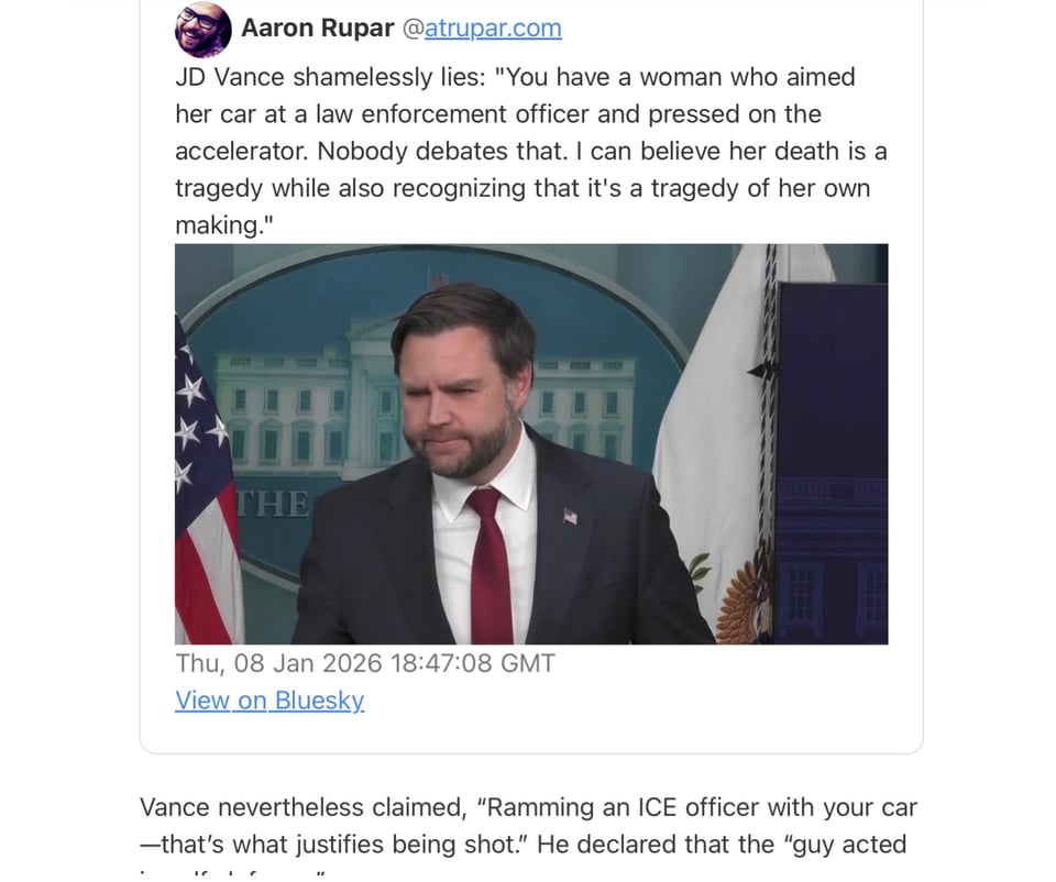 JD Vance makes up stuff about Renee Good