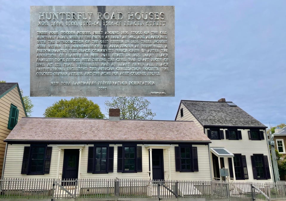 Hunterfly Houses and historical market at Weeksville Heritage Center