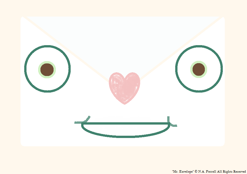 Simple illustration of a smiling envelope.