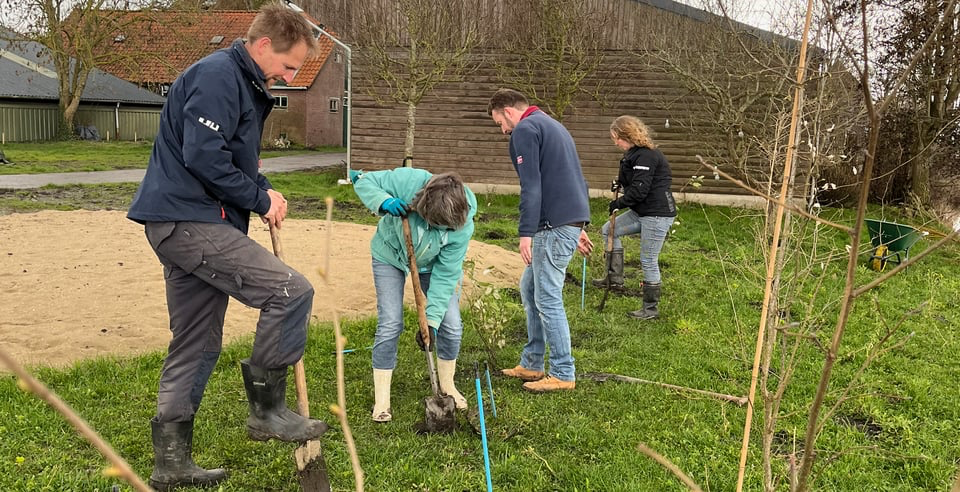 Aanplant windhaag voedselbos