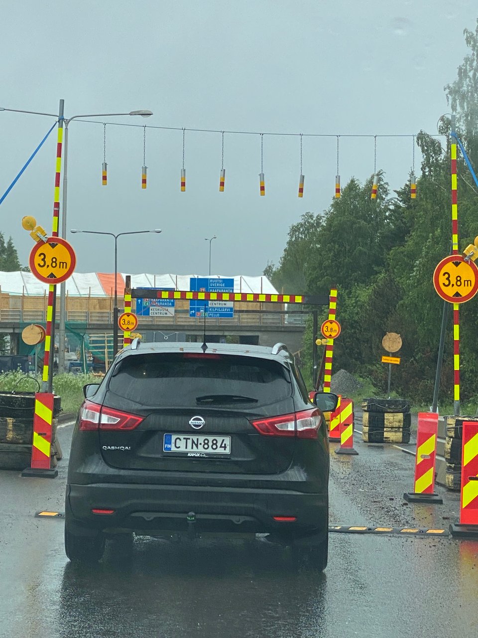 border crossing from Finland to Sweden, no armed guards! Just driving across the road
