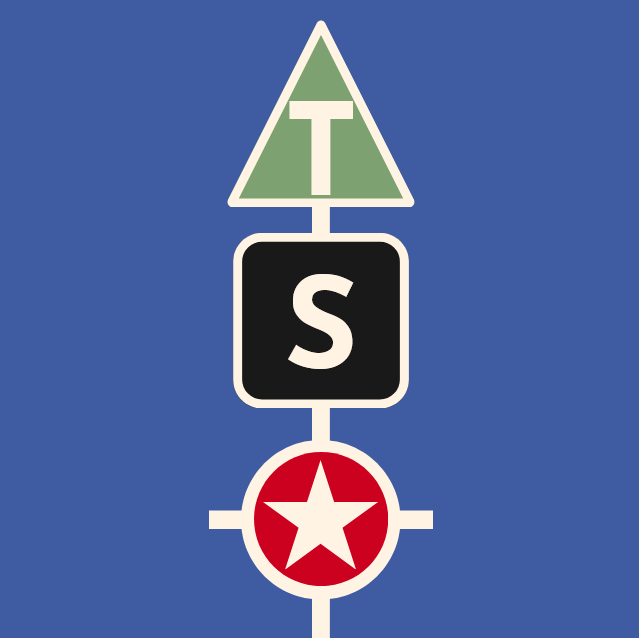 The Third Space Indy Logo iteration showing a triangle, square and circle stacked with outline
