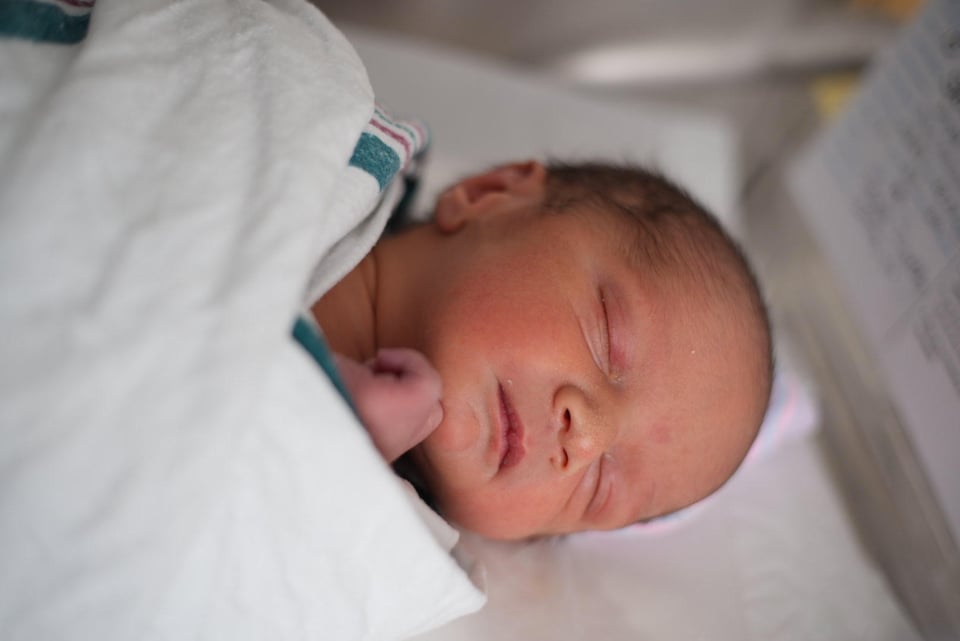Newborn baby, my sister's week-old son Kashi Enrico Sridhar Mastronardi