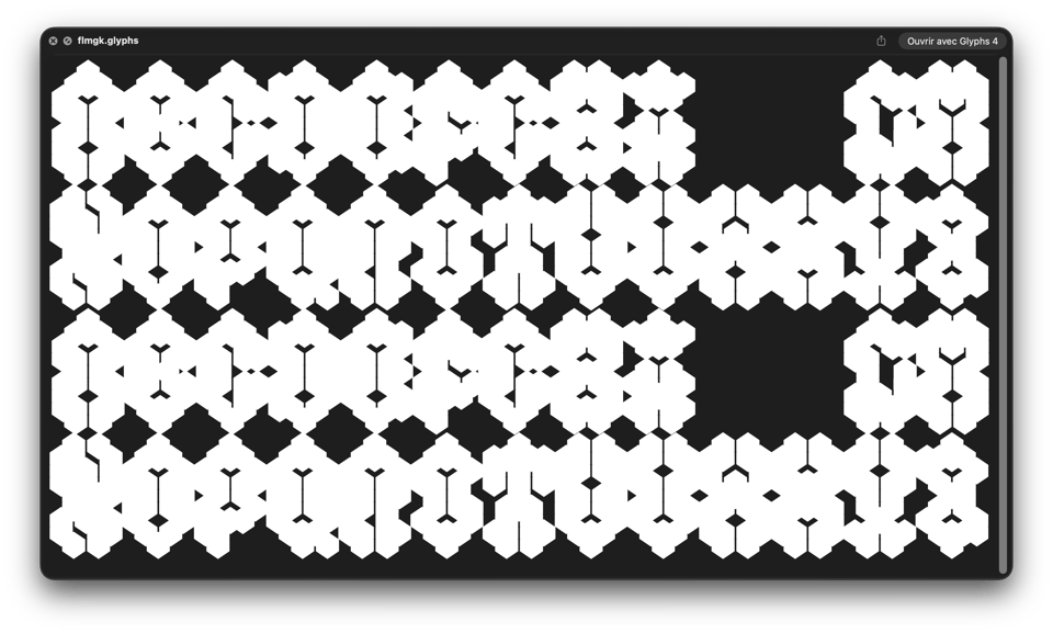 Super odd, black and blocky looking typeface, narrow and tall