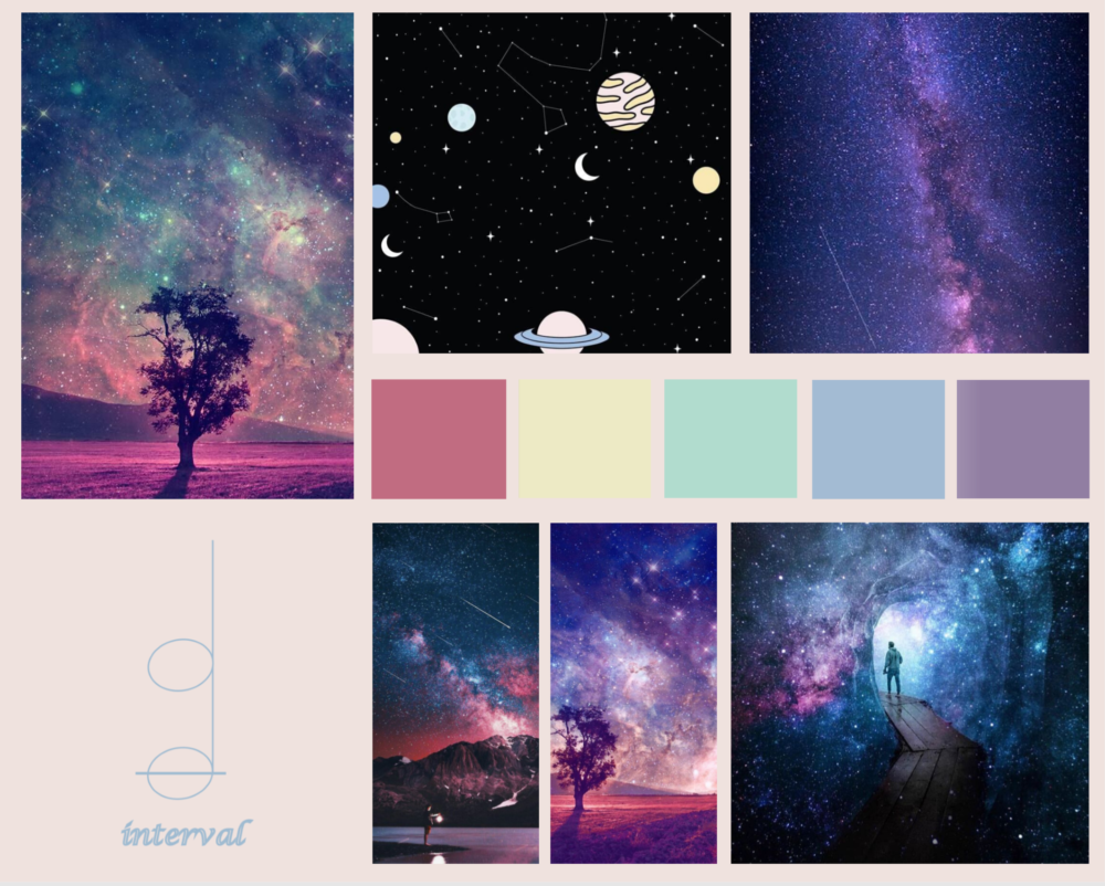 moodboard for joon and nisha\'s project interval