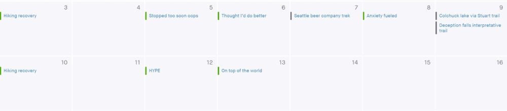 nisha's training calendar in august
