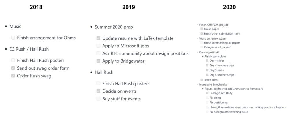 nisha's school goals 2018-2020