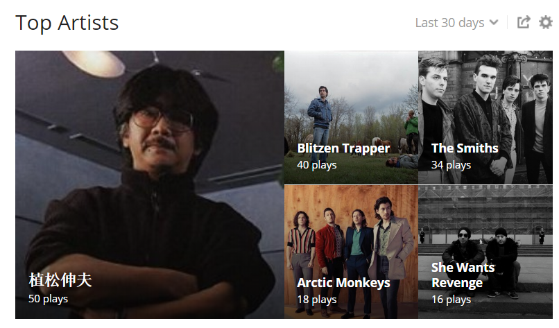 the artists i listened to the most for the last month