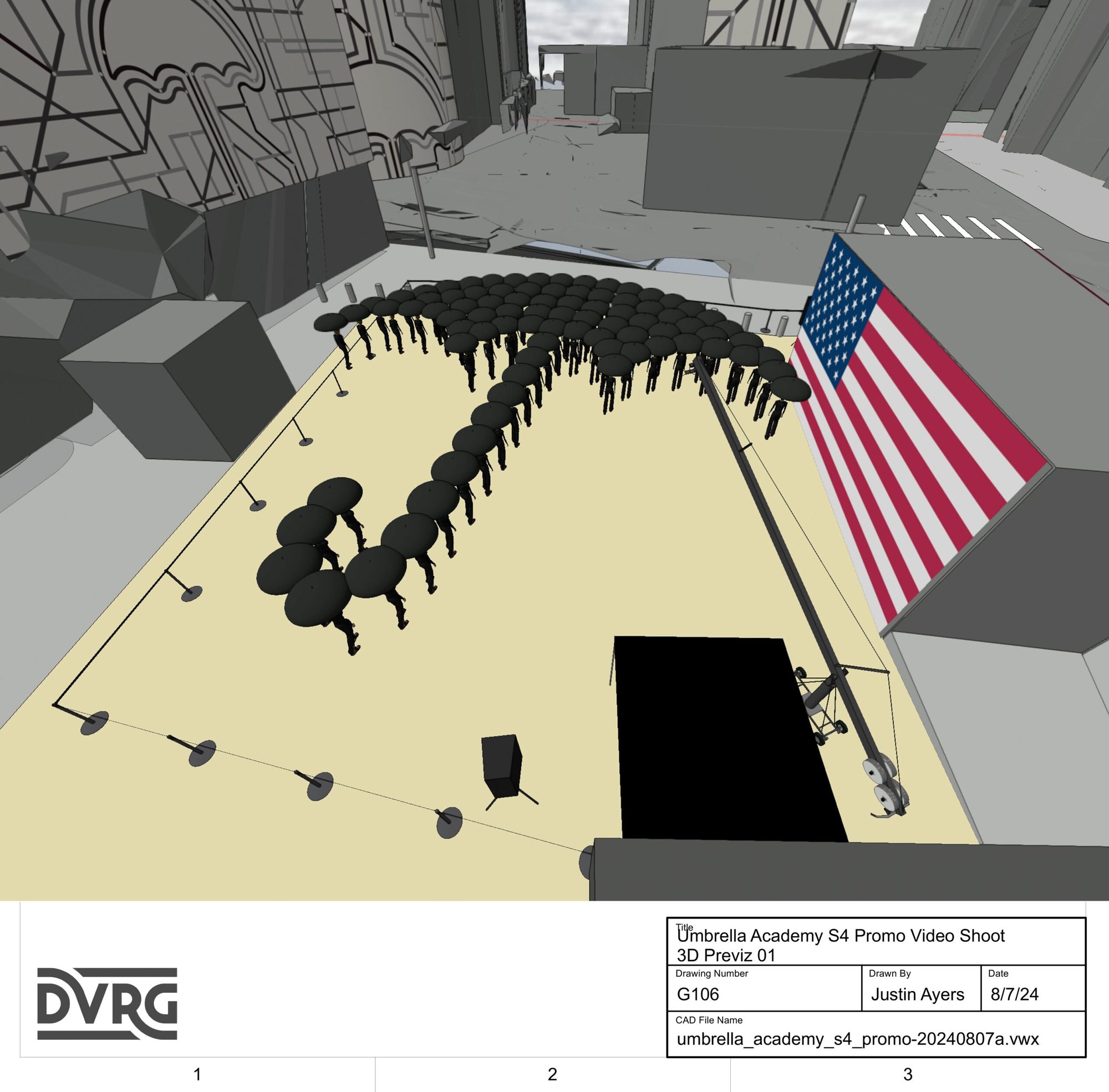 3d previsualization rendering of the performance